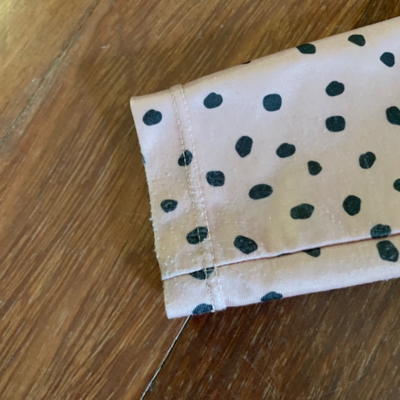 H&M Baby Girls Long Sleeve Pink Black Polka Dot 2 Piece Swim Rashguard - Picture 3 of 5